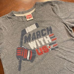 Youth Homage Blue Jackets Shirt Size 8